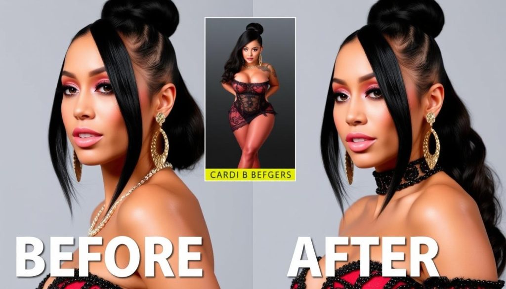 Cardi B Plastic Surgery Before and After Comparison