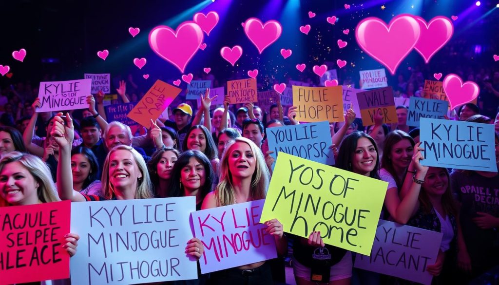 Fans support for Kylie Minogue