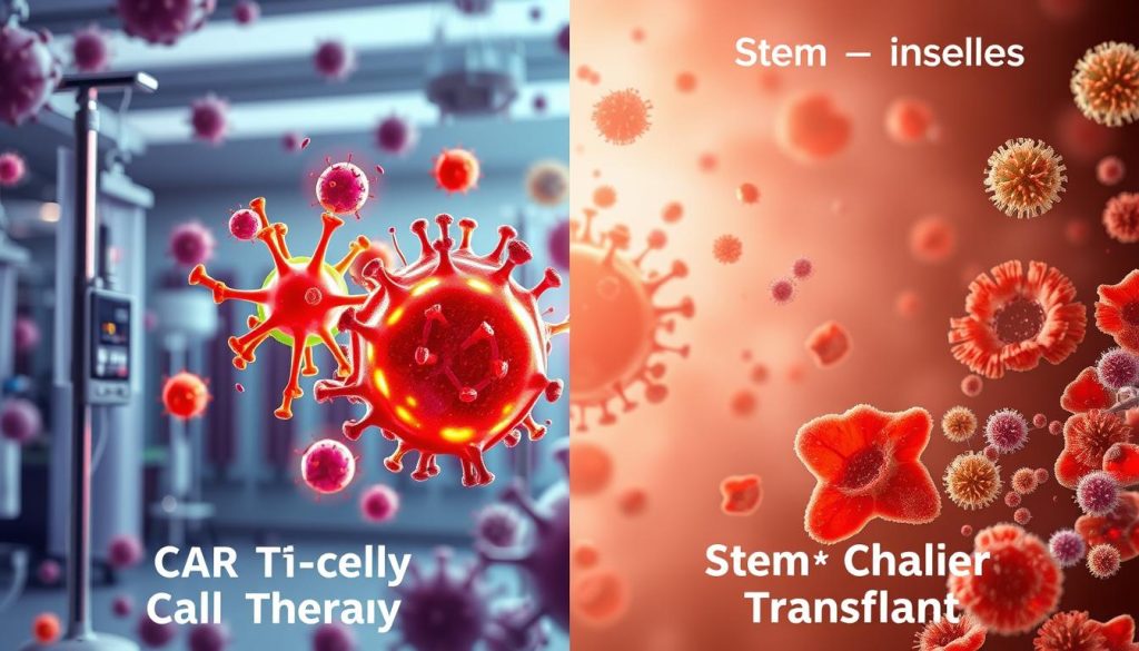 CAR T-cell therapy vs chemotherapy and stem cell transplant