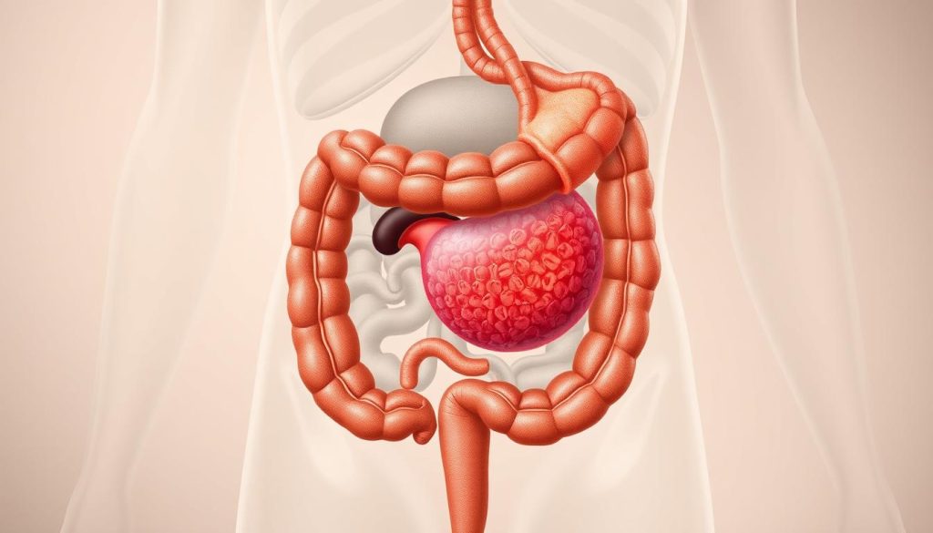 Digestive system affected by pancreatic cancer