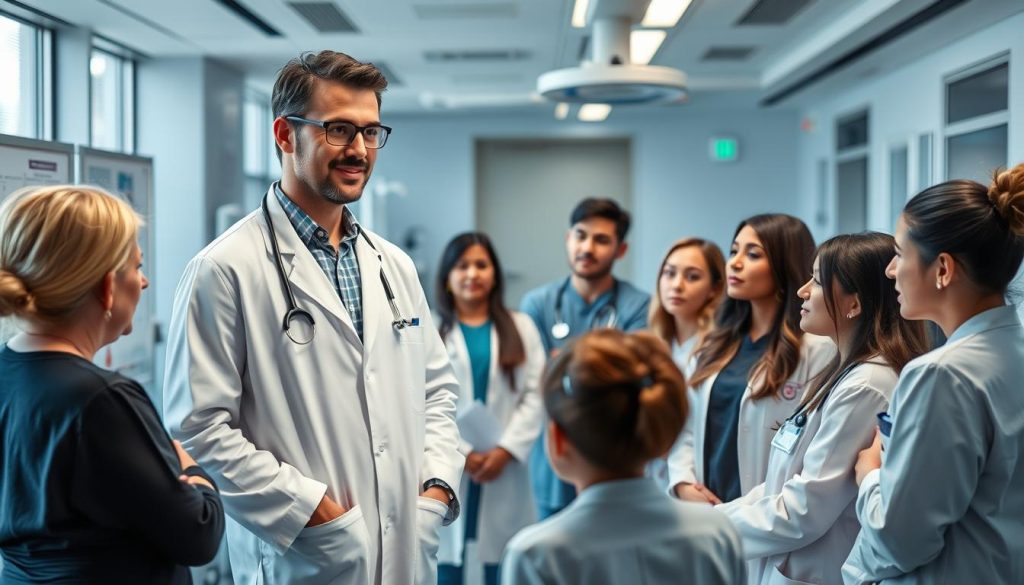 Dr. Abdu leading a medical team