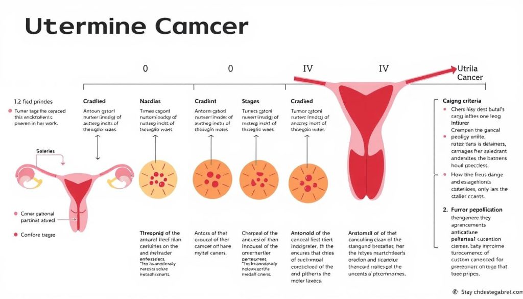 Uterine cancer staging diagram