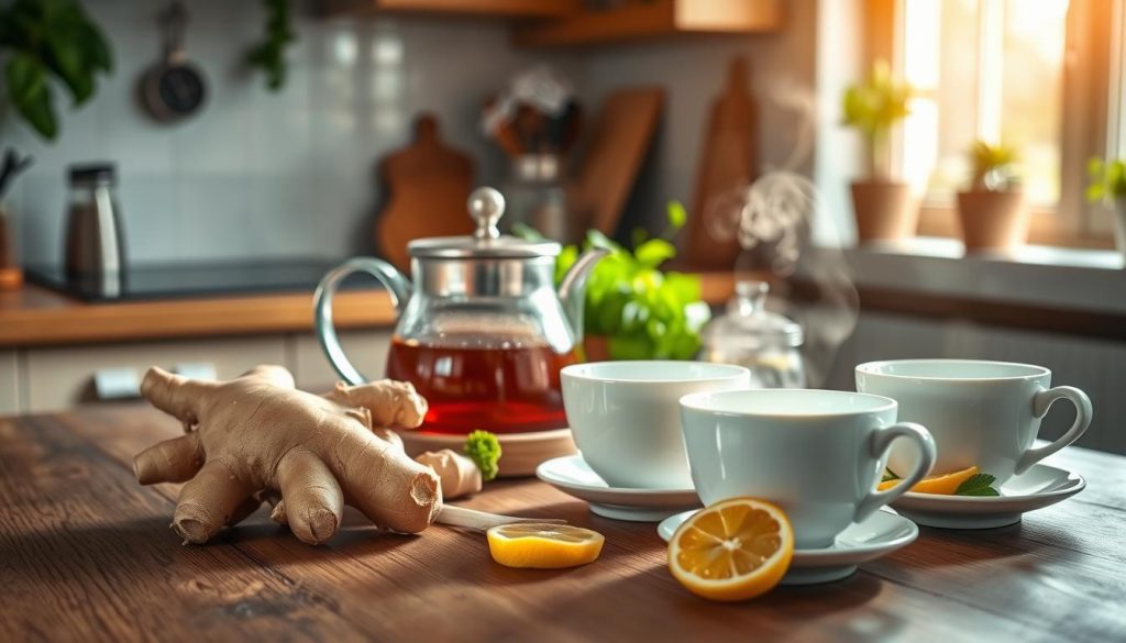 making ginger tea