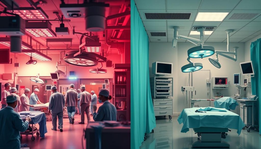 Emergency vs elective surgery comparison