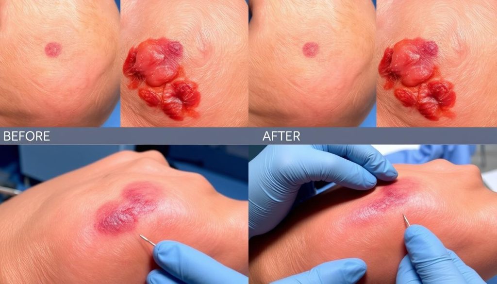 Mohs micrographic surgery photos of skin cancer types