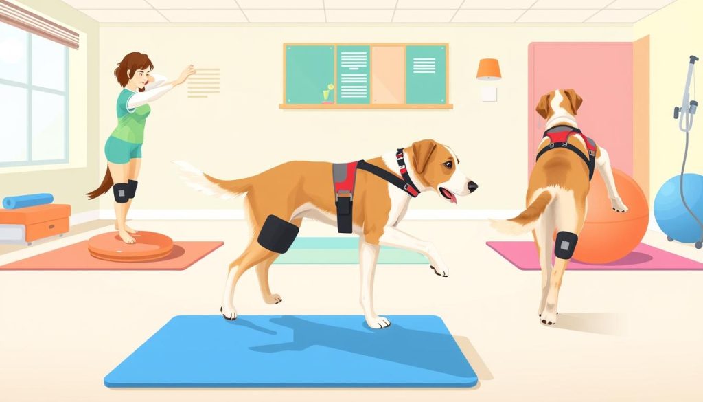 Physical therapy exercises for dogs after knee surgery